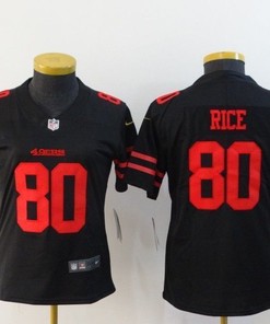 San Francisco 49ers Jerry Rice #80 Nfl 2020 Black Womens Jersey