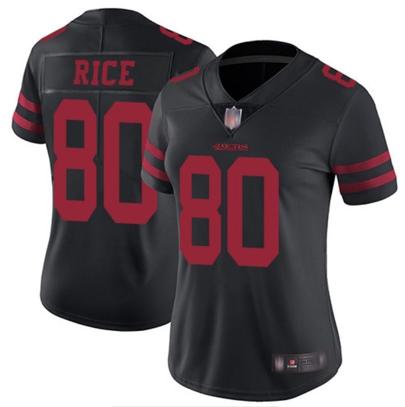 San Francisco 49ers Jerry Rice #80 Nfl 2020 Black Womens Jersey