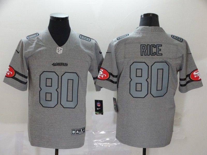 San Francisco 49ers Jerry Rice #80 Nfl 2020 Grey Jersey - Bluefink