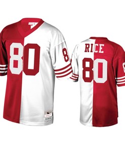 San Francisco 49ers Jerry Rice Scarlet White Retired Player Split Jersey