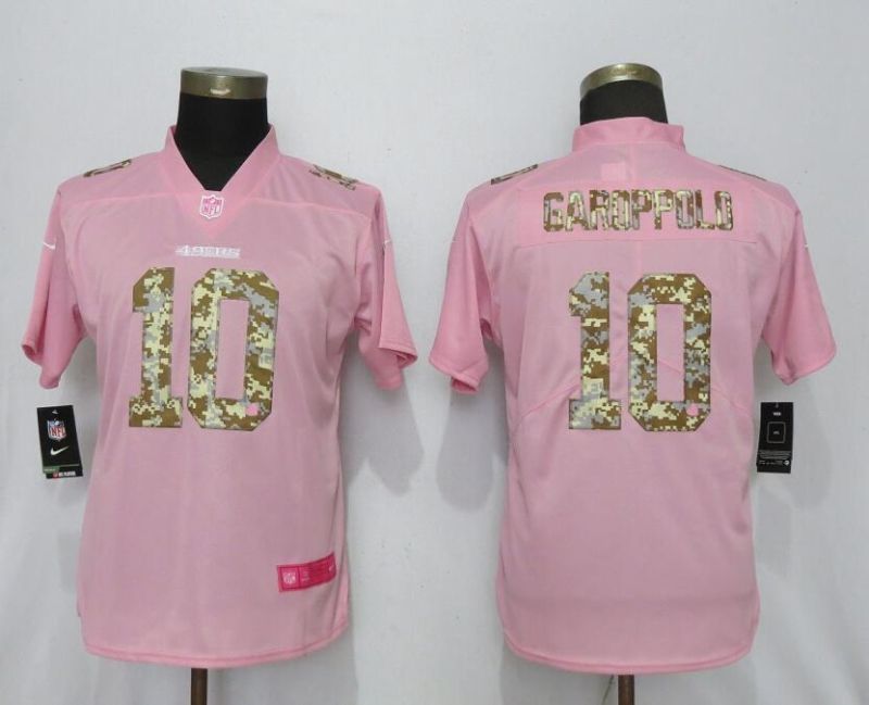 San Francisco 49ers Jimmy Garoppolo #10 2020 Nfl Pink Womens Jersey Jersey