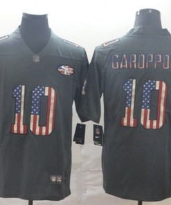 San Francisco 49ers Jimmy Garoppolo #10 American Flag 2020 Nfl Black Jersey Jersey