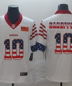 San Francisco 49ers Jimmy Garoppolo #10 American Flag 2020 Nfl White Jersey Jersey