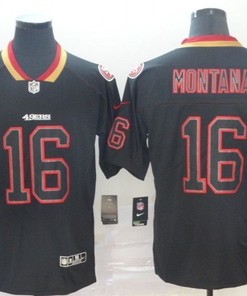 San Francisco 49ers Joe Montana #16 2020 Nfl Black Jersey Jersey
