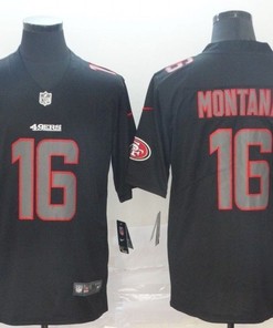 San Francisco 49ers Joe Montana #16 2020 Nfl Black Jersey Jersey