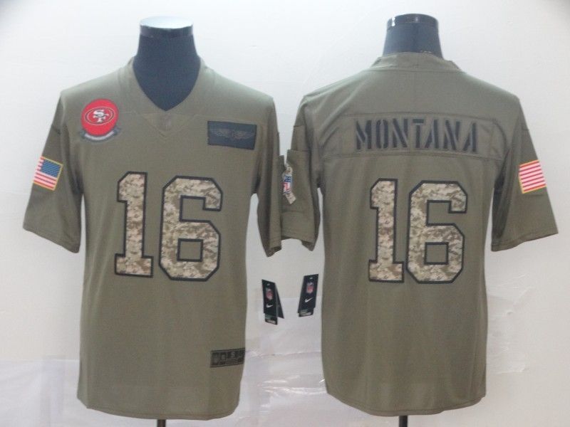 San Francisco 49ers Joe Montana #16 2020 Nfl Camo Jersey Jersey