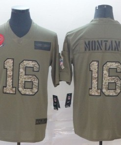San Francisco 49ers Joe Montana #16 2020 Nfl Camo Jersey Jersey