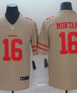 San Francisco 49ers Joe Montana #16 2020 Nfl Golden Jersey Jersey
