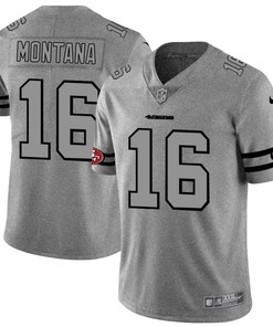 San Francisco 49ers Joe Montana #16 2020 Nfl Grey Jersey Jersey