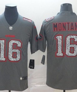San Francisco 49ers Joe Montana #16 2020 Nfl Grey Jersey Jersey