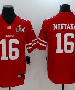 San Francisco 49ers Joe Montana #16 2020 Nfl Red Jersey Jersey