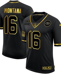 San Francisco 49ers Joe Montana #16 Nfl 2020 Black Jersey