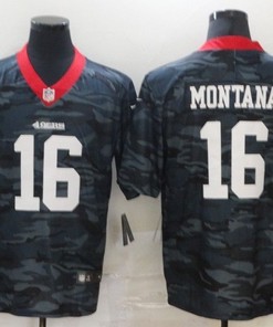 San Francisco 49ers Joe Montana #16 Nfl 2020 Camo Black Jersey
