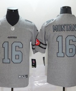 San Francisco 49ers Joe Montana #16 Nfl 2020 Grey Jersey