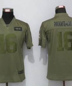 San Francisco 49ers Joe Montana #16 Nfl 2020 Moss Green Jersey