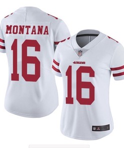 San Francisco 49ers Joe Montana #16 Nfl 2020 White Womens Jersey