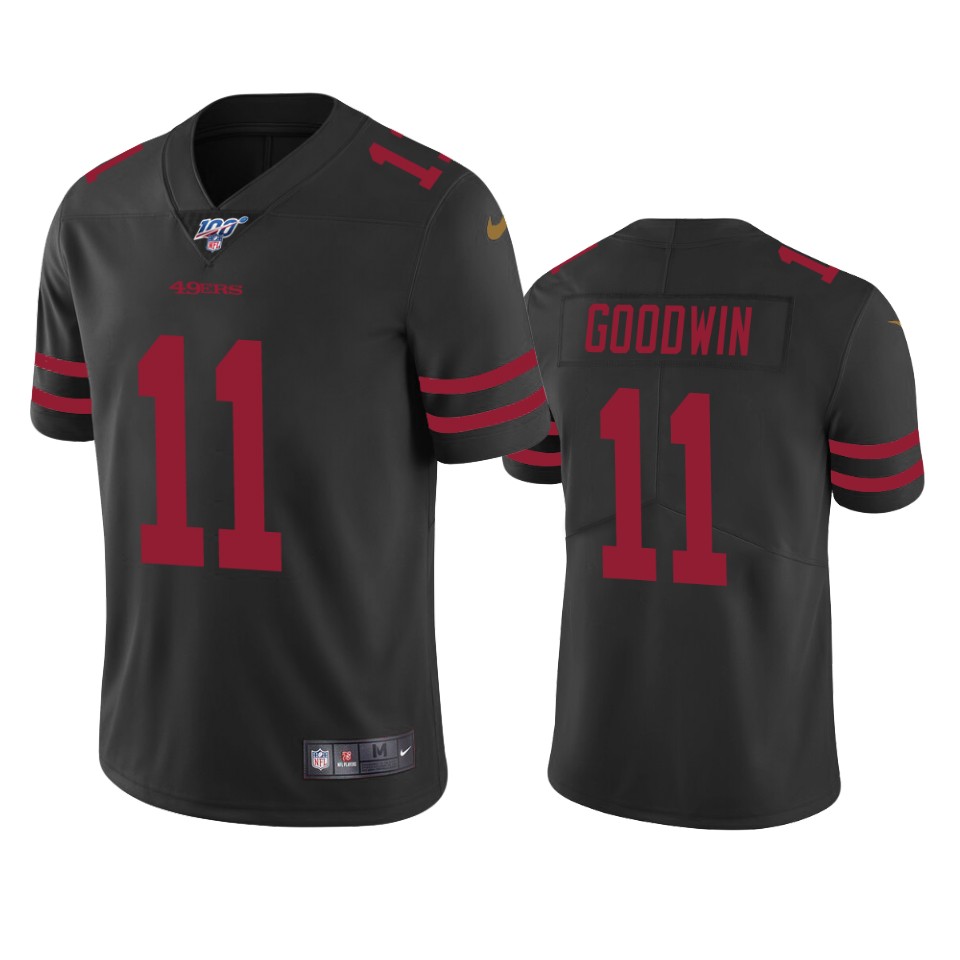 San Francisco 49ers Marquise Goodwin Black 100th Season Vapor Limited Jersey