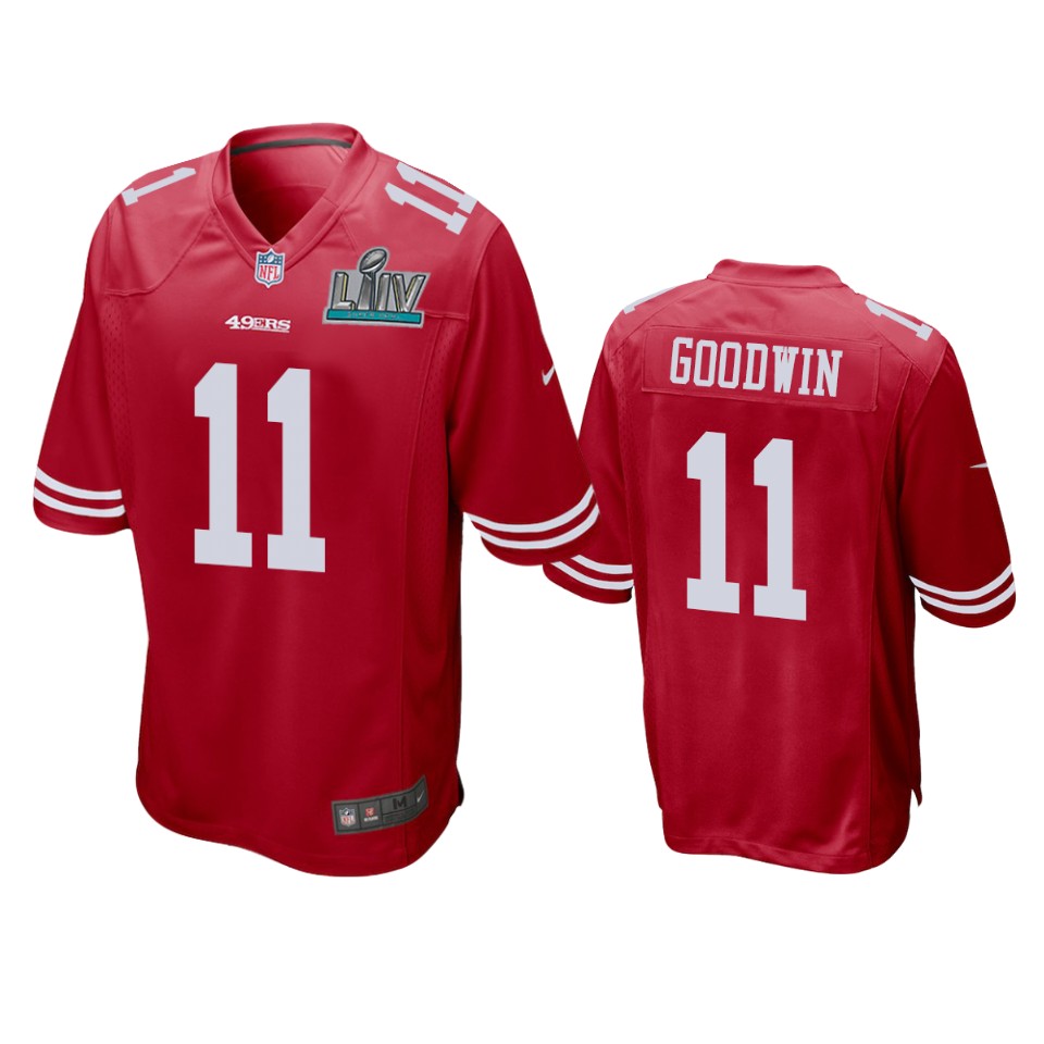 San Francisco 49ers Marquise Goodwin Scarlet Super Bowl Liv Game Jersey