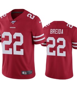 San Francisco 49ers Matt Breida Scarlet 100th Season Vapor Limited Jersey