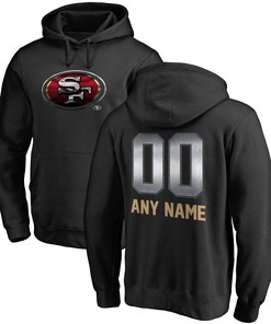 San Francisco 49ers Nfl Pro Line By Branded Personalized Midnight Mascot Pullover Hoodie - Black