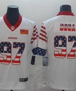 San Francisco 49ers Nick Bosa #97 American Flag 2020 Nfl White Jersey Jersey