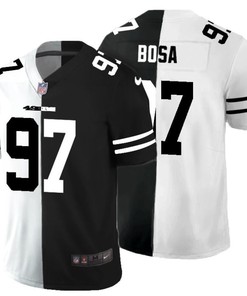 San Francisco 49ers Nick Bosa #97 Nfl 2020 Black And White Jersey