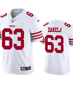 San Francisco 49ers Nick Zakelj 63 White Vapor Limited Jersey
