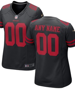 San Francisco 49ers Nike Womens 2018 Alternate Custom Game Jersey - Black