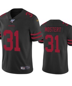 San Francisco 49ers Raheem Mostert Black 100th Season Vapor Limited Jersey