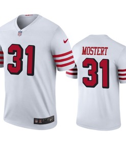San Francisco 49ers Raheem Mostert White Color Rush Legend Jersey
