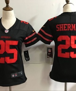 San Francisco 49ers Richard Sherman #25 2020 Nfl Black Womens Jersey Jersey
