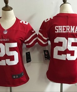 San Francisco 49ers Richard Sherman #25 2020 Nfl Red Womens Jersey Jersey
