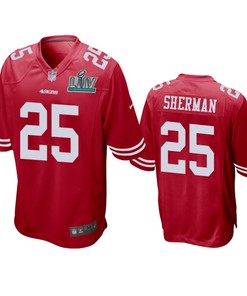San Francisco 49ers Richard Sherman Scarlet Super Bowl Liv Game Jersey