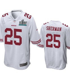San Francisco 49ers Richard Sherman White Super Bowl Liv Game Jersey