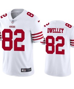 San Francisco 49ers Ross Dwelley 82 2022-23 Vapor Limited White Jersey - Men's
