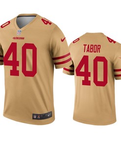 San Francisco 49ers Teez Tabor Gold Inverted Legend Jersey