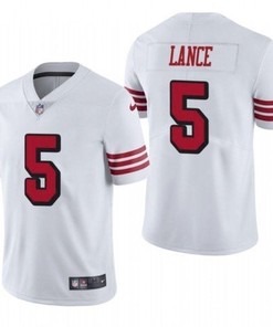 San Francisco 49ers Trey Lance #5 2021 Draft Nfl White Jersey For Fans