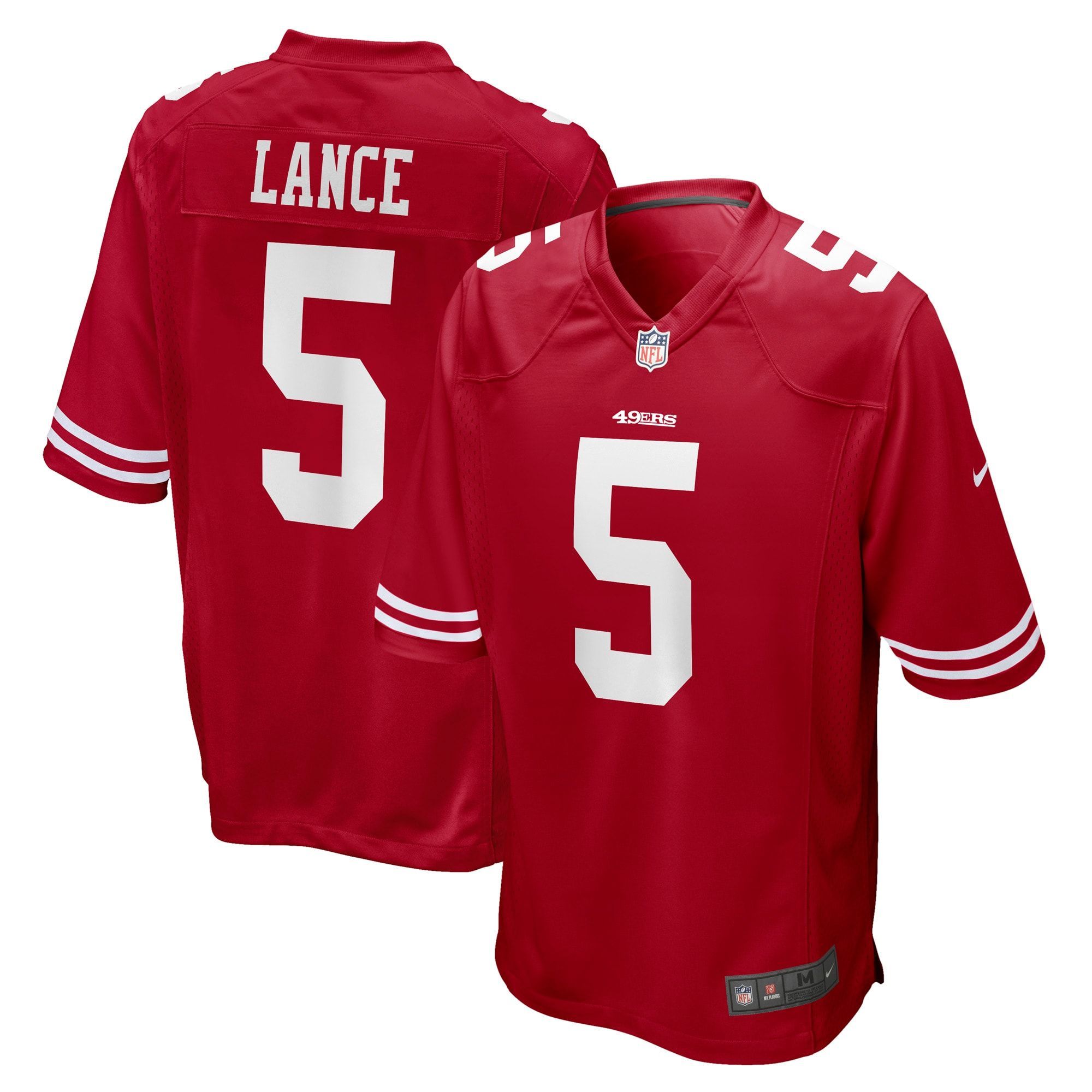San Francisco 49ers Trey Lance Scarlet 2021 Nfl Draft First Round Pick Game Mens Jersey Gift For 49ers Fans