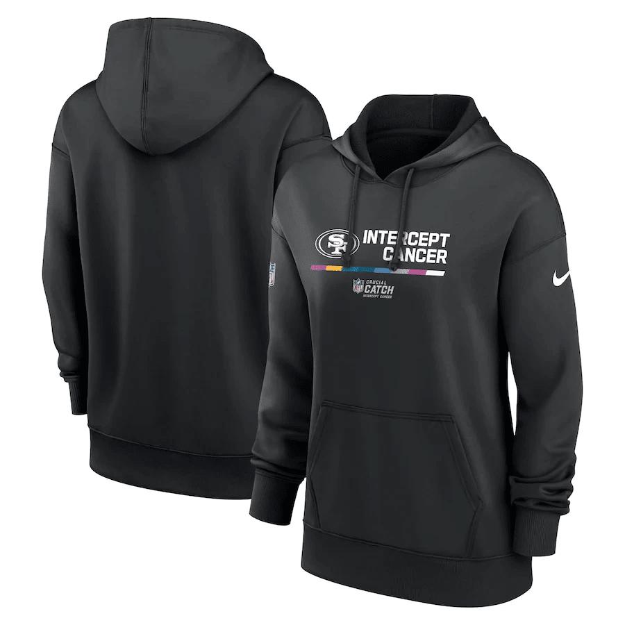 San Francisco 49ers Women's 2022 NFL Crucial Catch Therma Performance Pullover Hoodie - Black