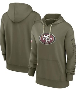 San Francisco 49ers Women's 2022 Salute To Service Performance Pullover Hoodie - Olive