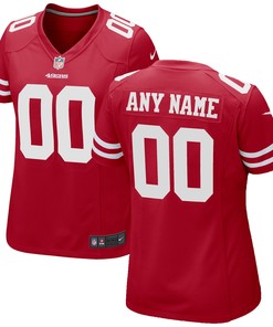 San Francisco 49ers Womens Custom Game Jersey - Scarlet Custom Jerseys Nfl