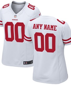 San Francisco 49ers Womens Custom Game Jersey - White Custom Jerseys Nfl