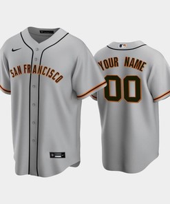 San Francisco Giants 00 Custom Gray Road Jersey