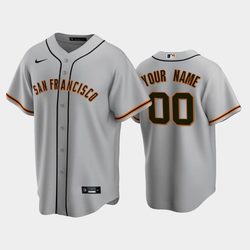 San Francisco Giants 00 Custom Gray Road Jersey