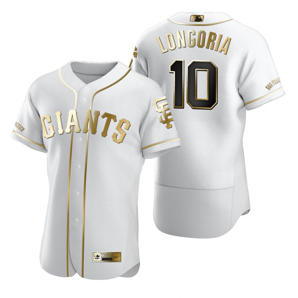 San Francisco Giants #10 Evan Longoria Mlb Golden Brandedition White Jersey Gift For Giants Fans