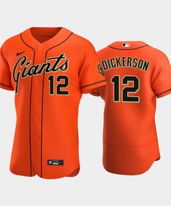 San Francisco Giants 12 Alex Dickerson Alternate Jersey Orange Jersey