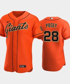 San Francisco Giants 28 Buster Posey Alternate Jersey Orange Jersey