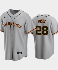 San Francisco Giants 28 Buster Posey Gray Road Jersey