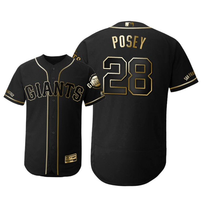 San Francisco Giants #28 Buster Posey Mlb 2019 Golden Brandedition Black Jersey Gift For Giants Fans