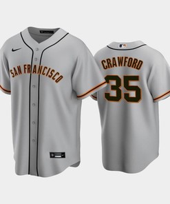 San Francisco Giants 35 Brandon Crawford Gray Road Jersey